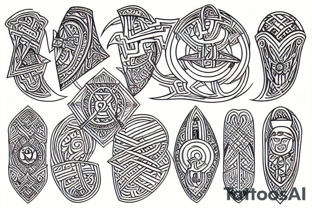 Anglo Saxon, geometric lines tattoo idea