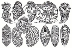 Anglo Saxon, geometric lines tattoo idea