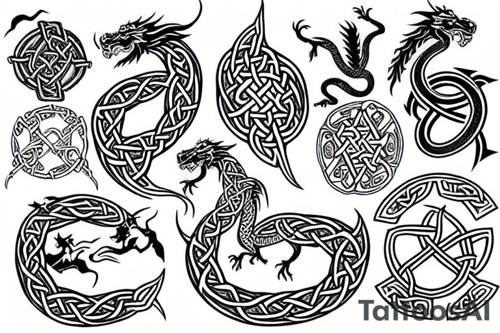 Celtic symbols, dragon tattoo idea