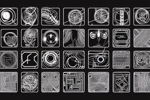 cyberpunk, wires, contacts, binary tattoo idea