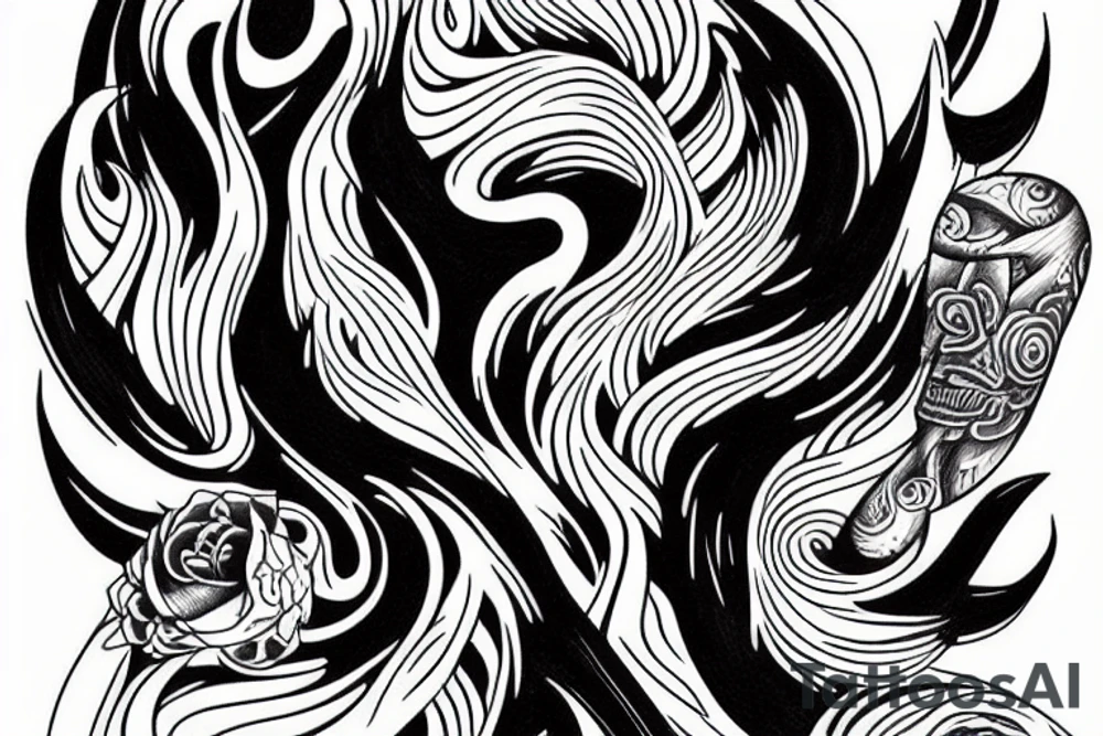 Half sleeve river flowing tattoo idea