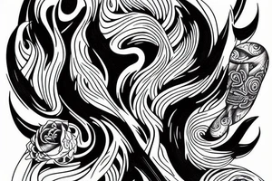 Half sleeve river flowing tattoo idea