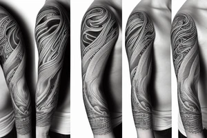 Half sleeve river flowing tattoo idea