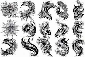 Half sleeve river flowing tattoo idea