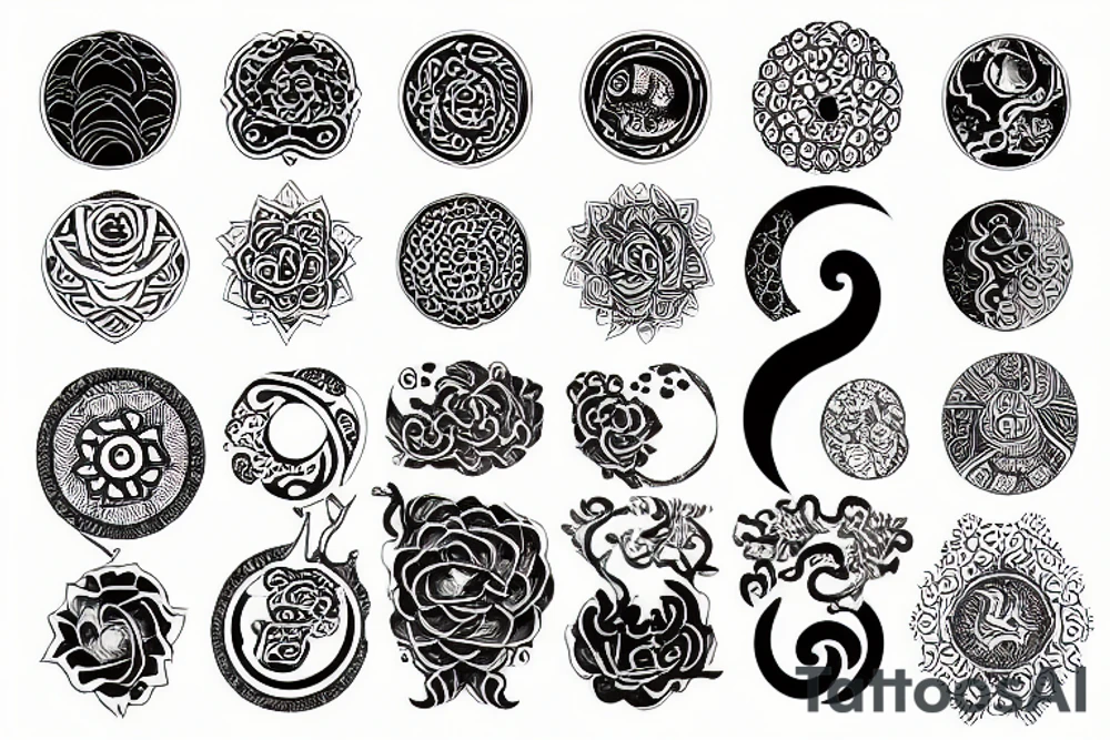 Combination of Earth and Yin Yang tattoo idea