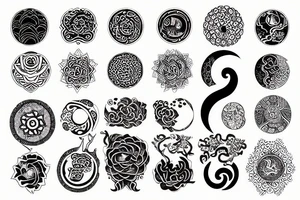 Combination of Earth and Yin Yang tattoo idea