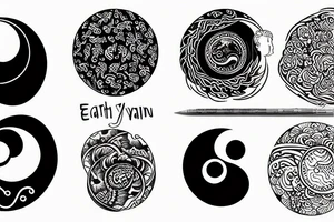 Earth and Yin Yang tattoo idea