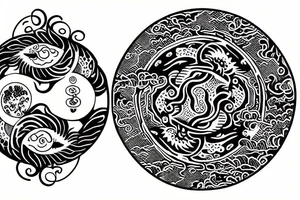 Sun Yin Yang tattoo idea