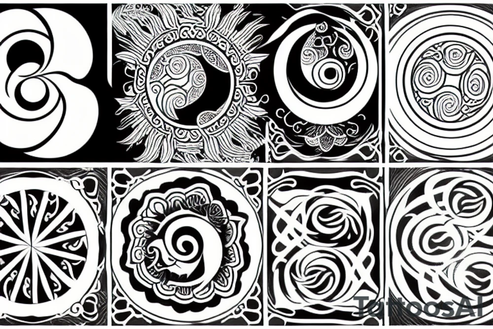 Sun Yin Yang tattoo idea
