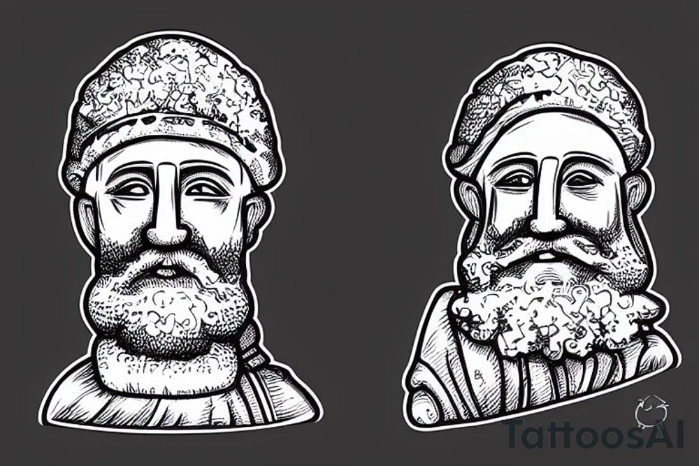 Saint Nicolas statue wrapped in rapini tattoo idea