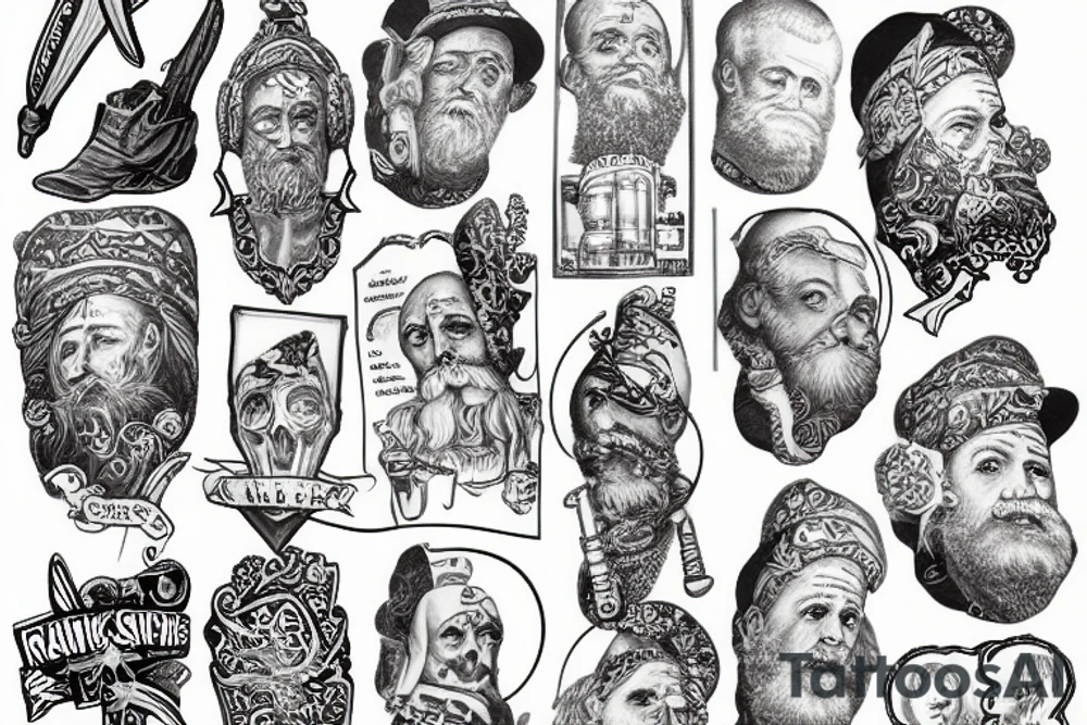 Saint Nicolas wrapped in rapini tattoo idea