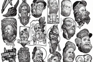Saint Nicolas wrapped in rapini tattoo idea