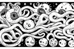 cosmic horror, tentacles holding sun tattoo idea
