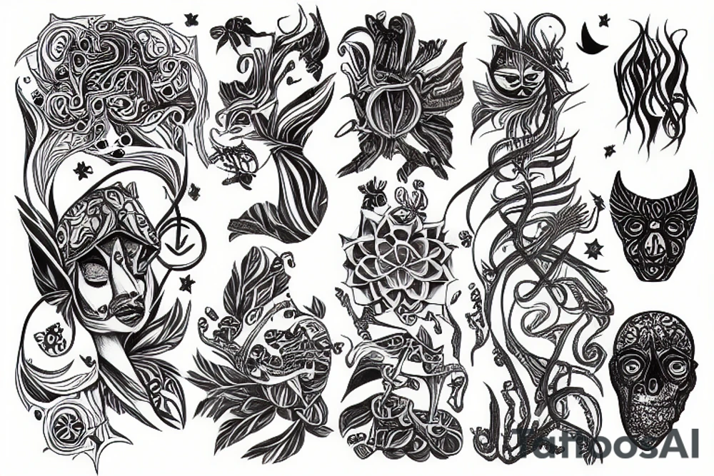 psychedelic sleeve tattoo idea
