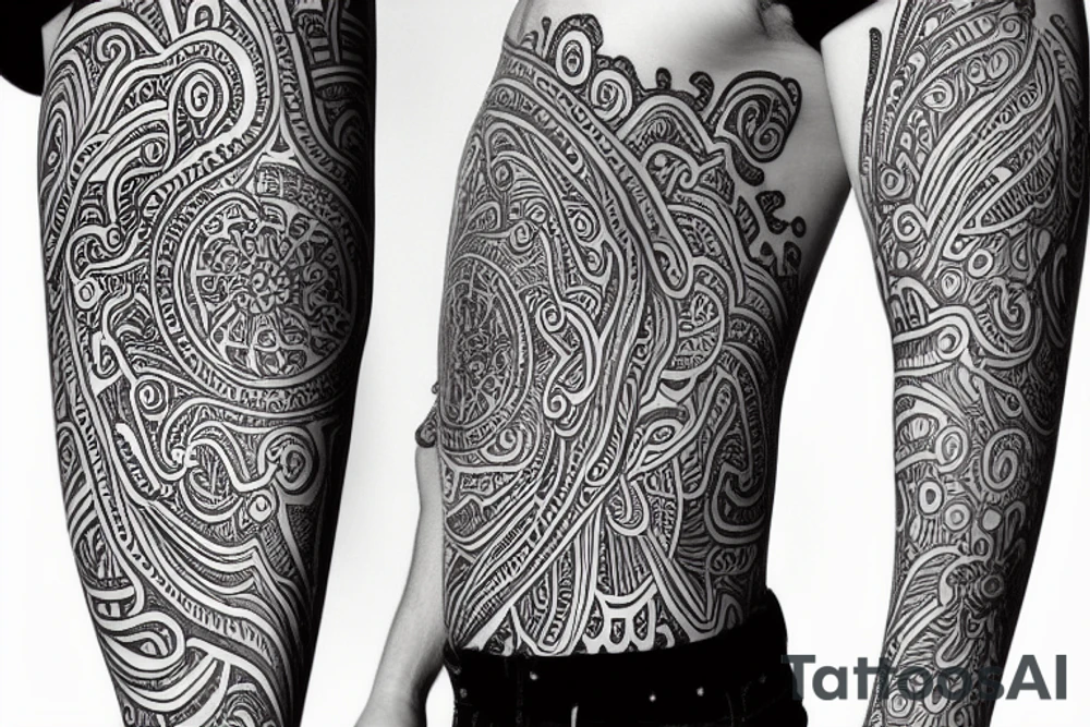 psychedelic sleeve tattoo idea
