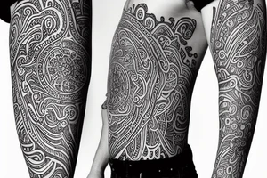 psychedelic sleeve tattoo idea