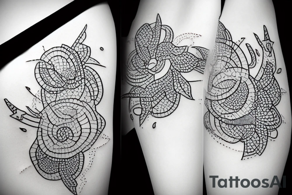 Рваные линии tattoo idea