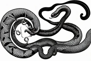 Ouroboros snake around an hourglass. tattoo idea