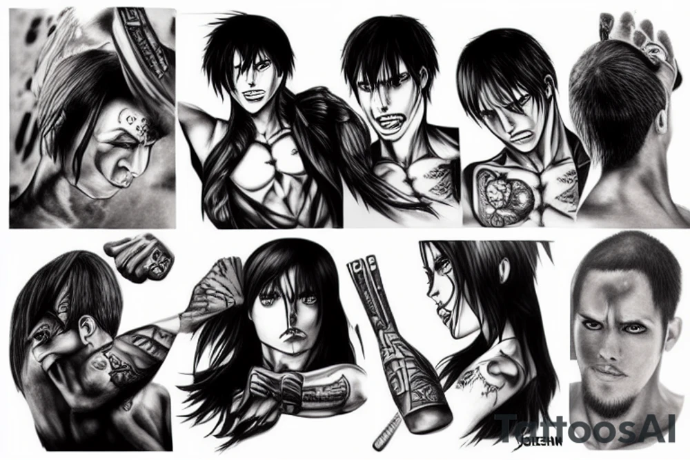 Eren Jaeger qui se change en titan tattoo idea