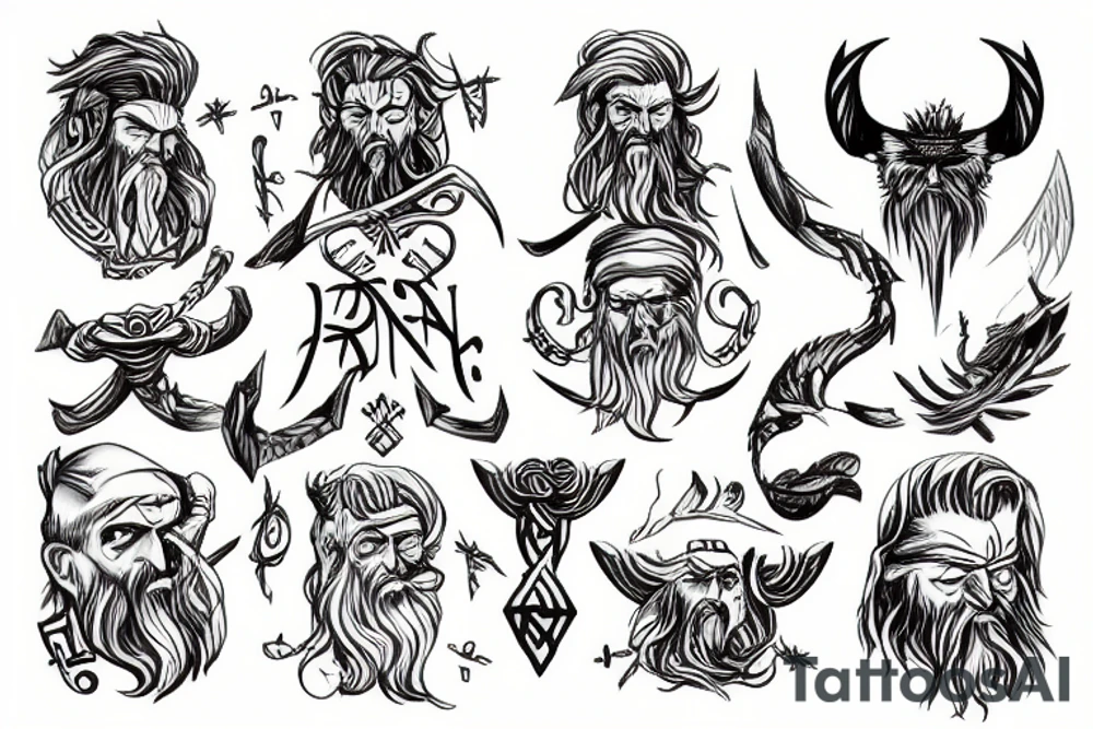 Rune sketch odin tattoo idea
