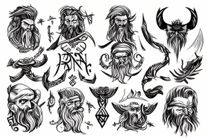 Rune sketch odin tattoo idea