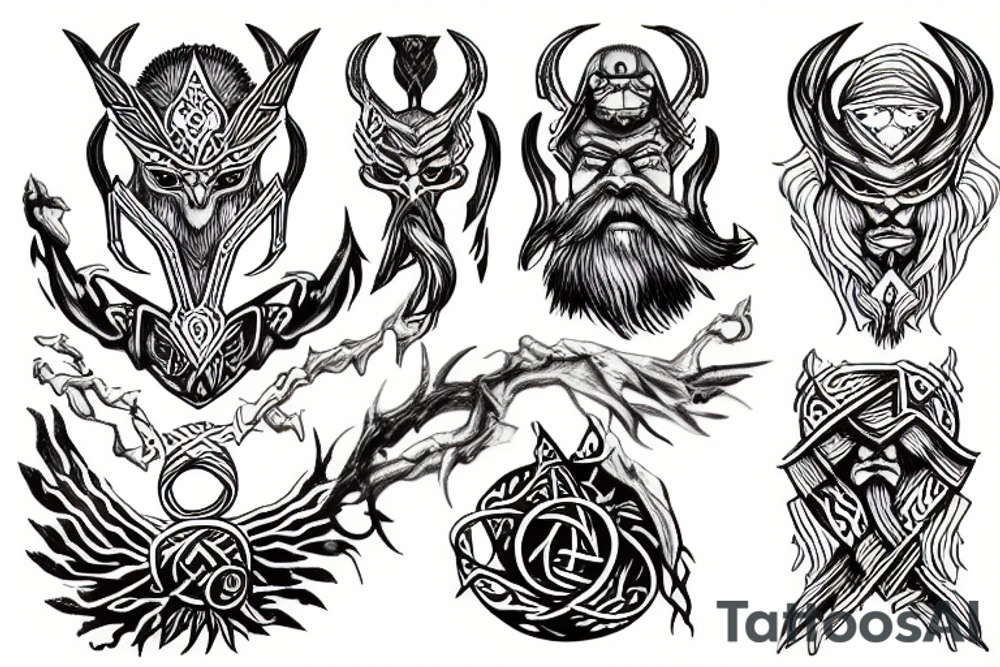 Rune sketch odin tattoo idea