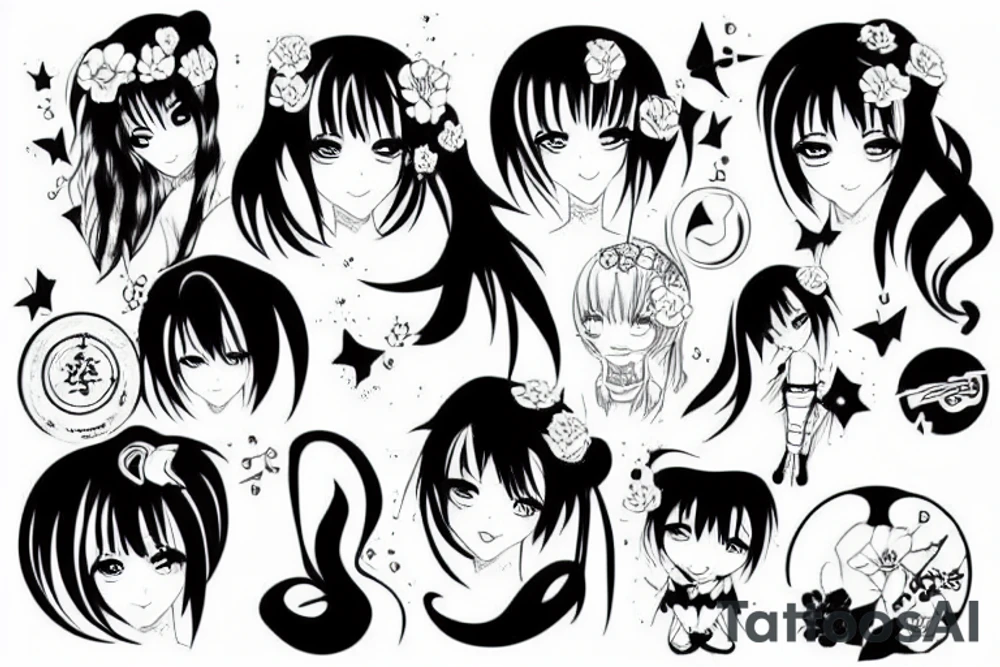 Anime girl tattoo idea