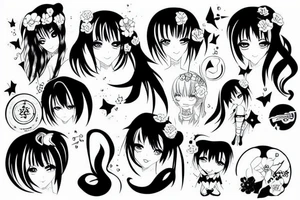 Anime girl tattoo idea