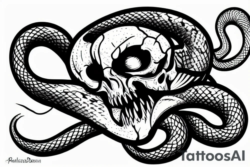 snake skull tattoo idea