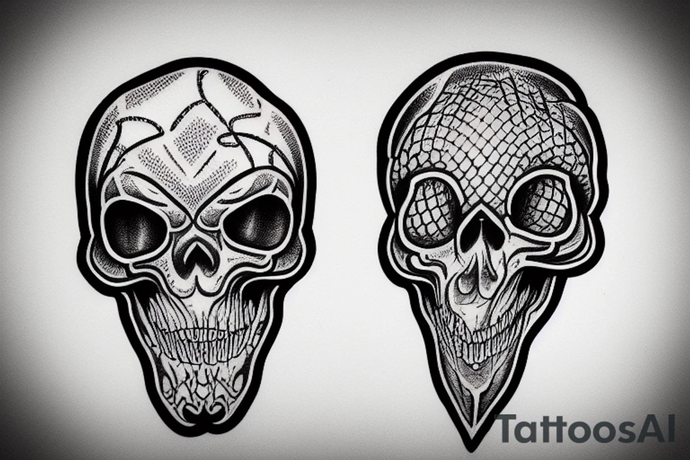 snake skull tattoo idea