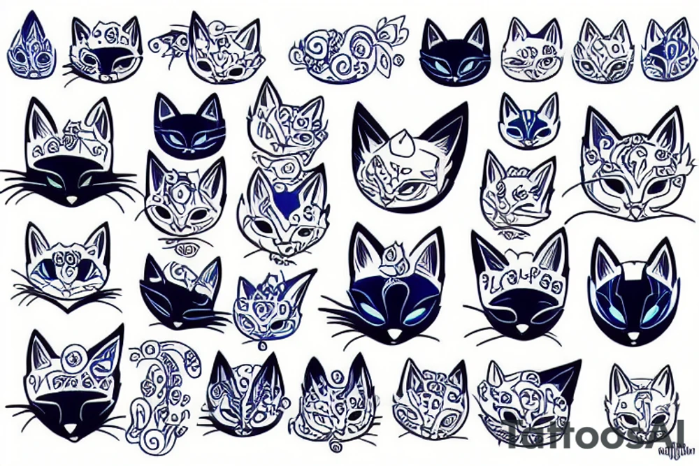 blue cat tattoo idea