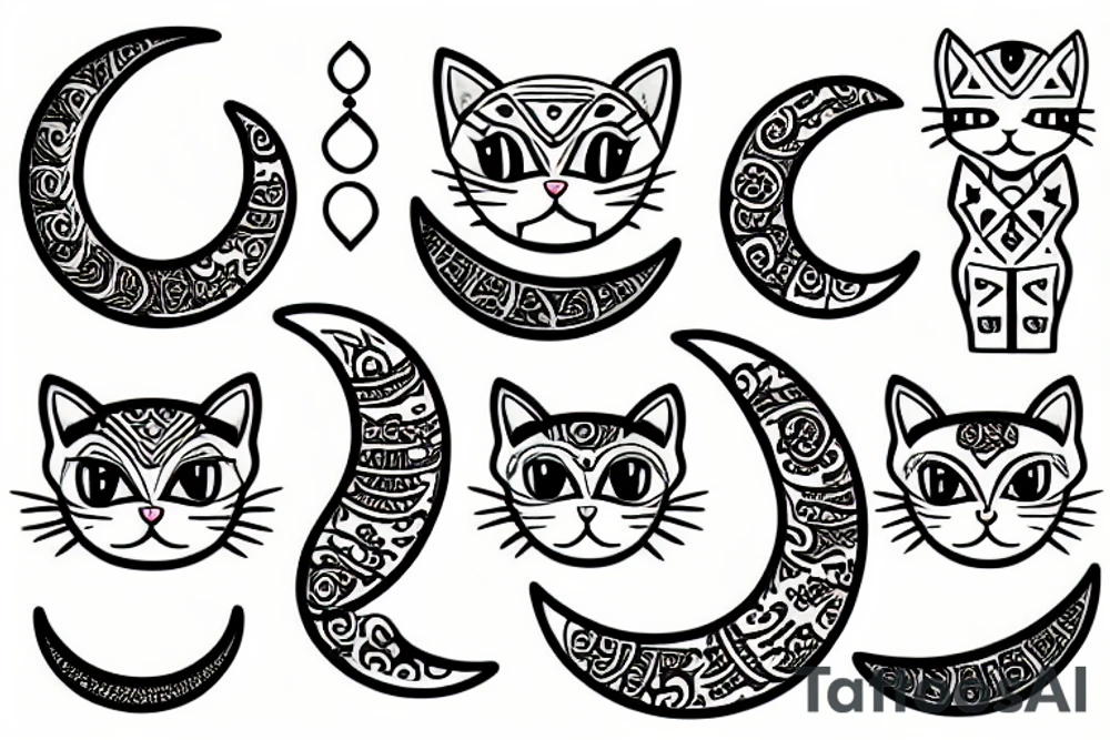 Cat moon tattoo idea