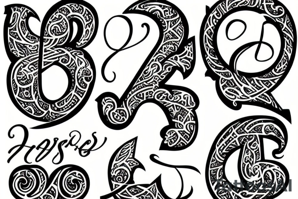 The letters ASP in beautiful script, with a lion tattoo idea