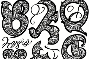 The letters ASP in beautiful script, with a lion tattoo idea