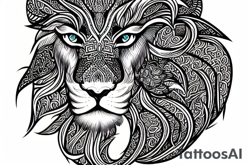 The letters ASP in beautiful script, with a lion tattoo idea