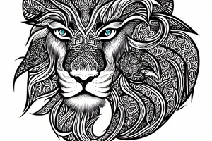 The letters ASP in beautiful script, with a lion tattoo idea