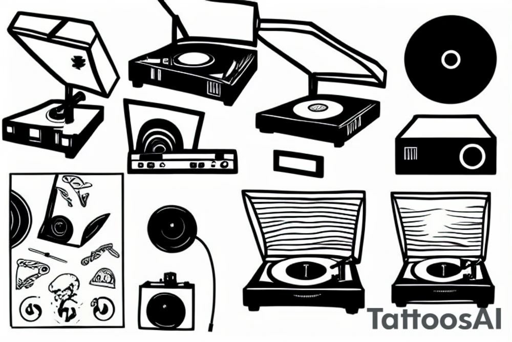 Record player tattoo idea