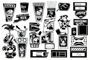 Watching movies with the sound off tattoo idea