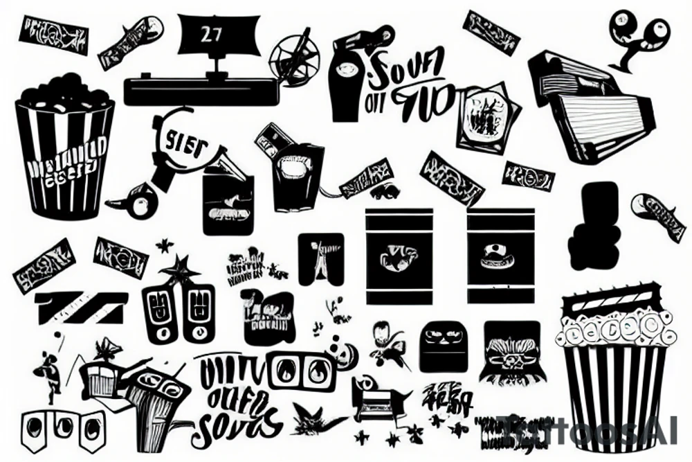 Watching movies with the sound off tattoo idea