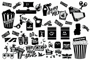 Watching movies with the sound off tattoo idea