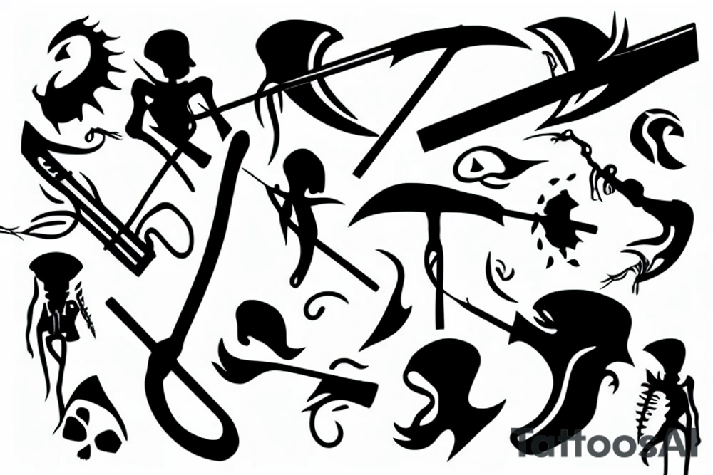 human with Scythe tattoo idea