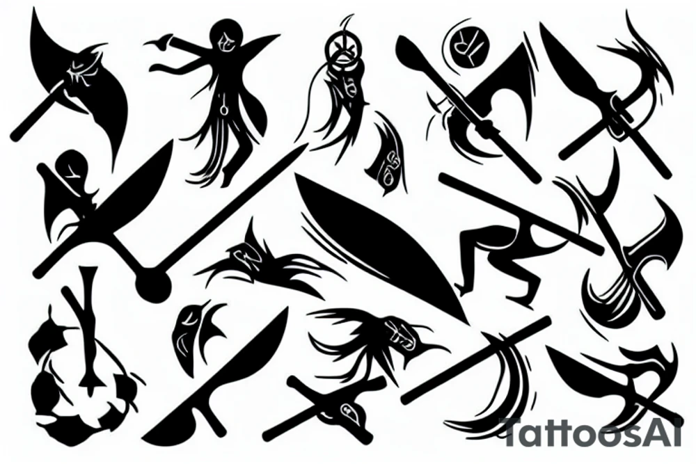 human with Scythe tattoo idea