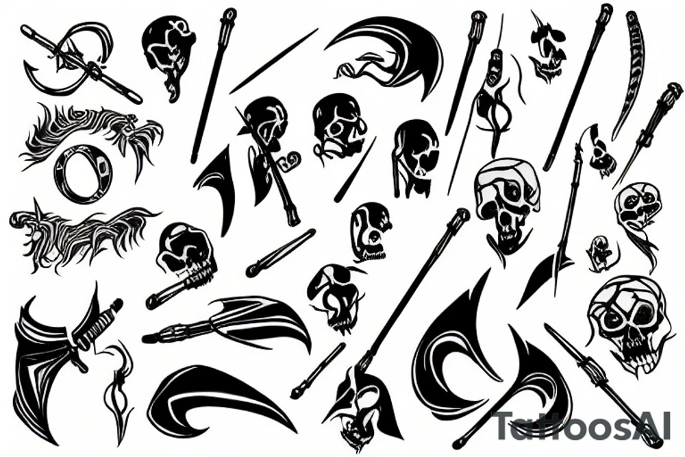 human with Scythe tattoo idea