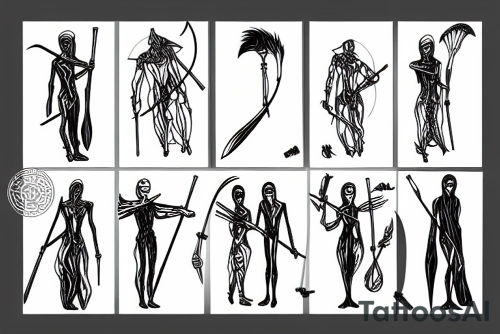 human with Scythe tattoo idea