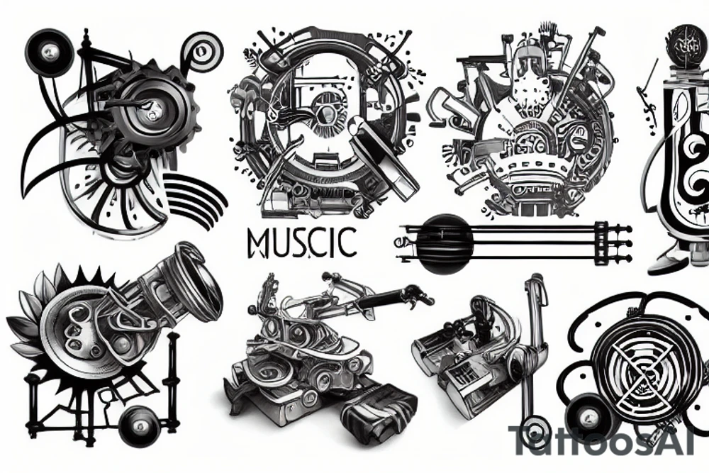 Mechanical engineering + music + progression tattoo idea Mechanical engineering + music + progression tattoo idea