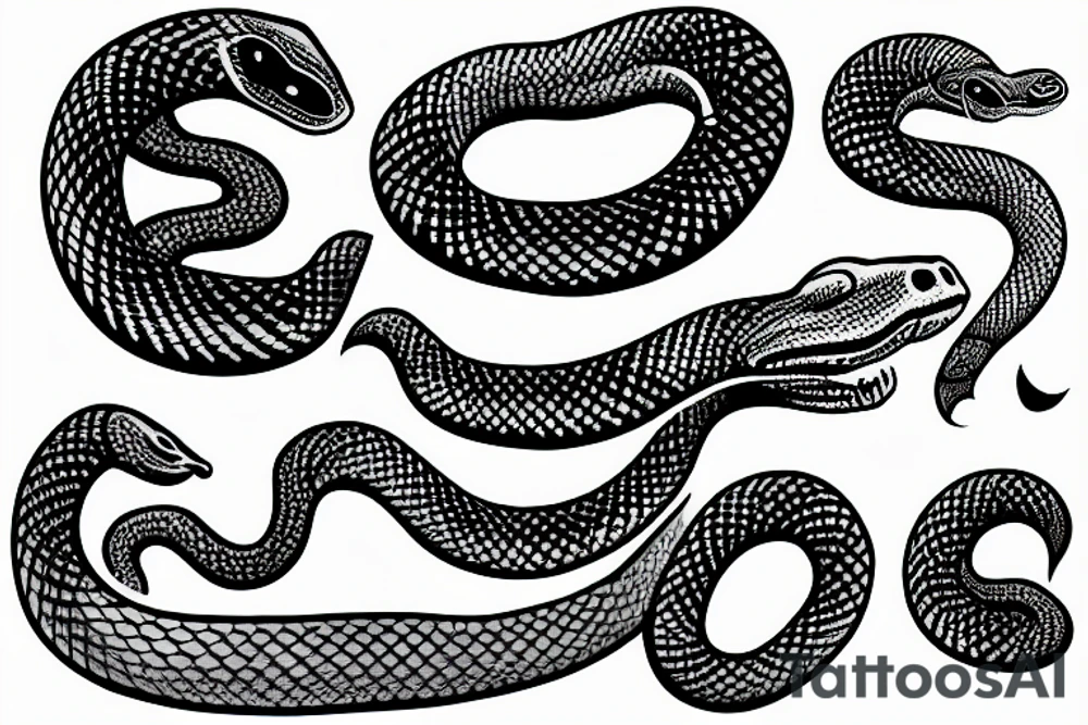 a snake with the number 22 instead of his eyes tattoo idea