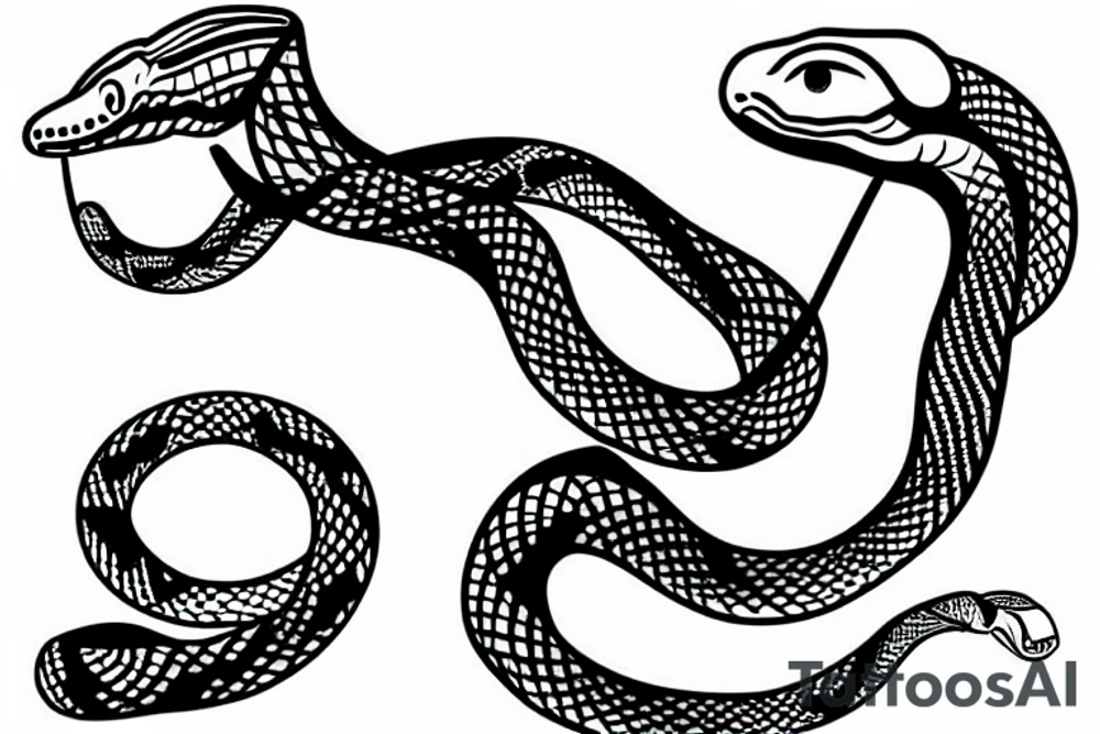 a snake with the number 22 instead of his eyes tattoo idea