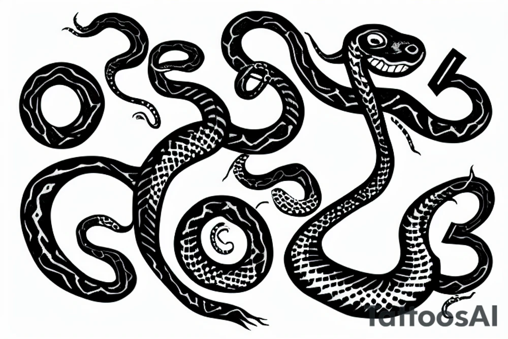 a snake with the number 22 tattoo idea