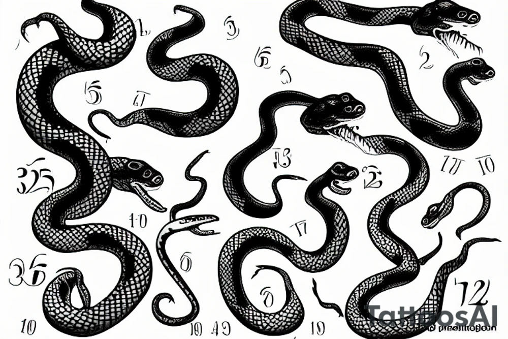 a snake with the number 22 tattoo idea