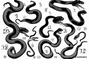 a snake with the number 22 tattoo idea